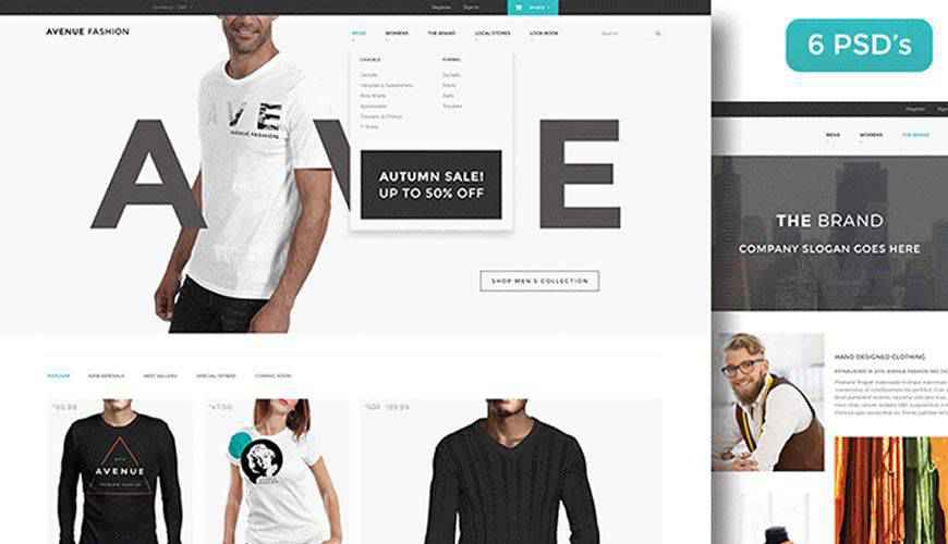 Avenue Fashion eCommerce PSD Web Template Adobe Photoshop