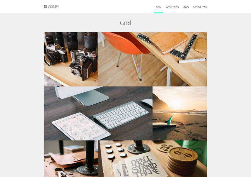 Gridby Parallax Grid free wordpress theme wp responsive creative designer agency portfolio camera