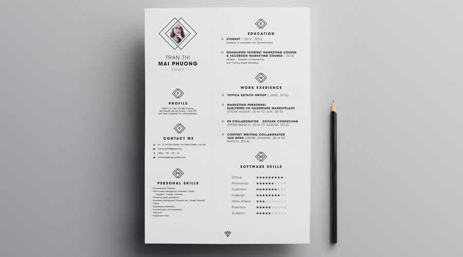  Neat Resume Template for Designers PSD Photoshop Format