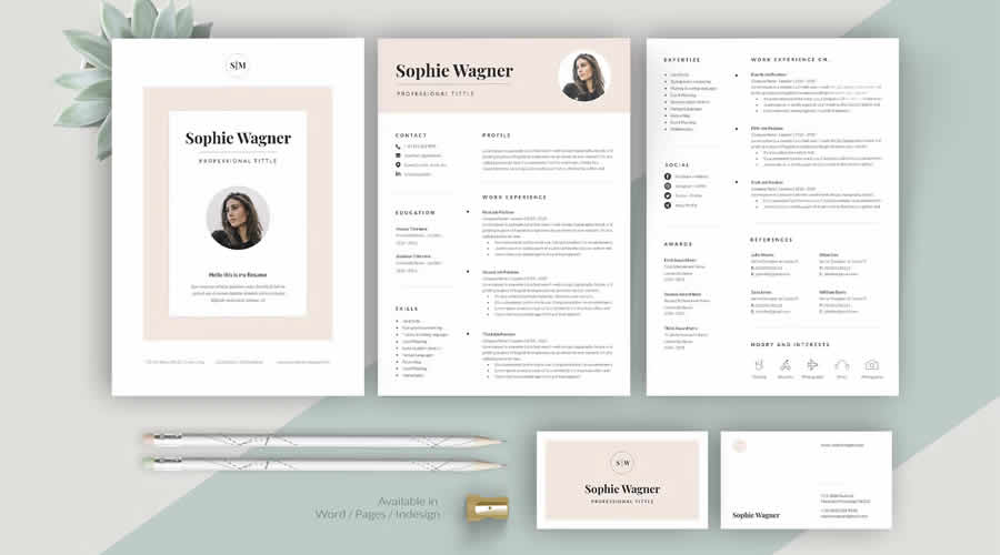  Resume Cover Letter Portfolio Templates Word InDesign Formats