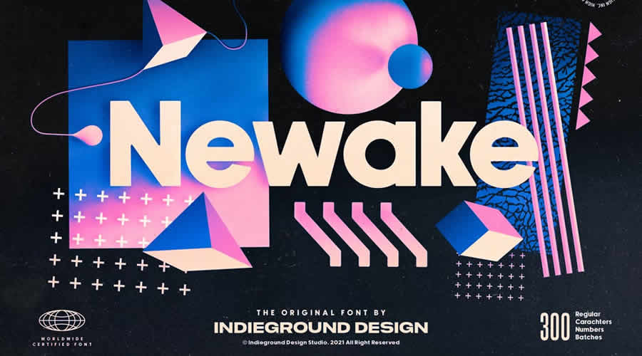 Free Retro Vintage Font Family Newake