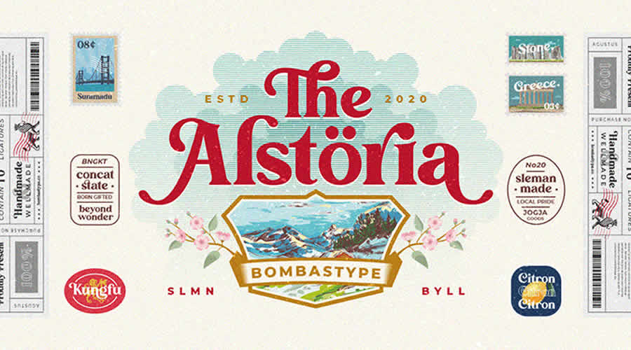 Free Retro Vintage Font Family Alstoria