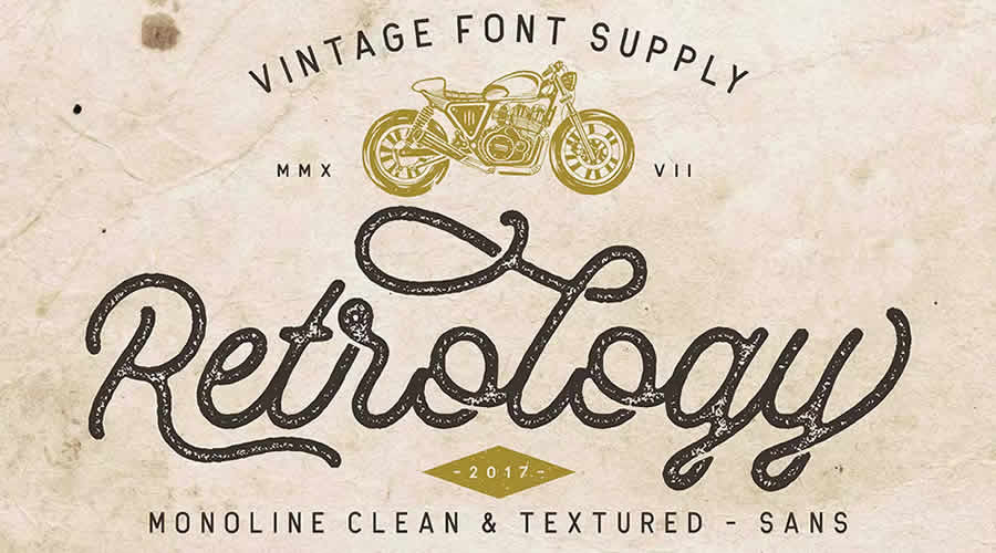 Retrology Retro Monoline Script Font