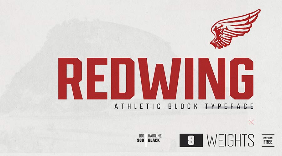 Redwing - Free Athletic Typeface 