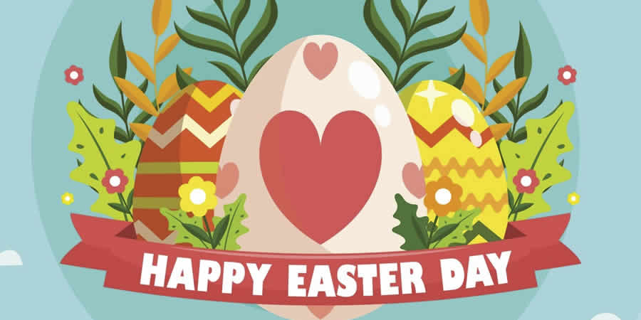 Decorated Easter Eggs Vector Banner spring pastel vector template