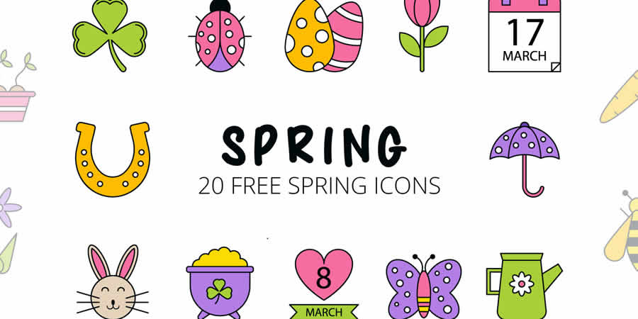 Spring Vector Free Icon Set spring pastel vector template