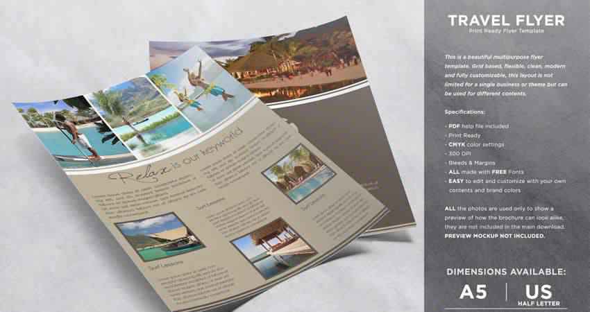 Relax & Travel Flyer Template Photoshop Photoshop PSD AI