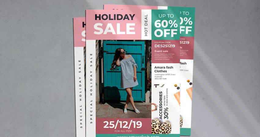 Holiday Sale Flyer Photoshop PSD AI EPS