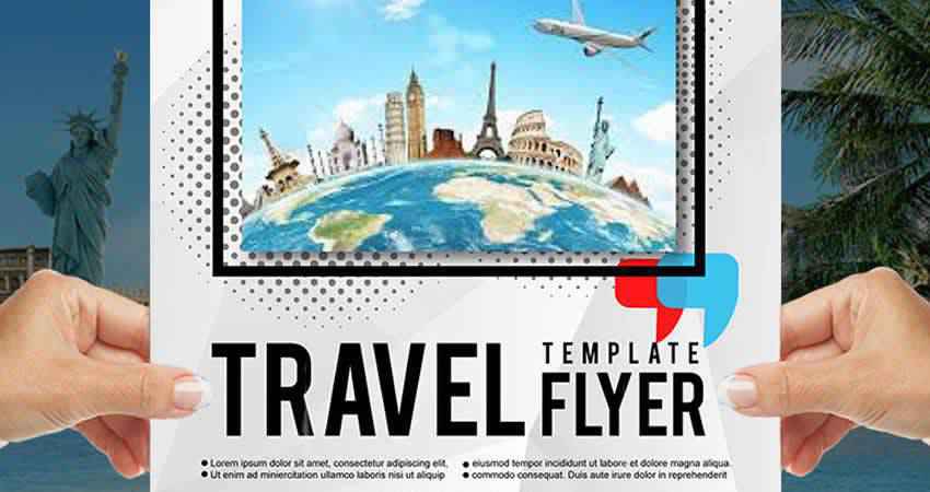 Free Travel Magazine & Flyer Design Template Photoshop PSD