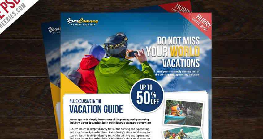 Travel Tour and Vacation Flyer Template Photoshop PSD