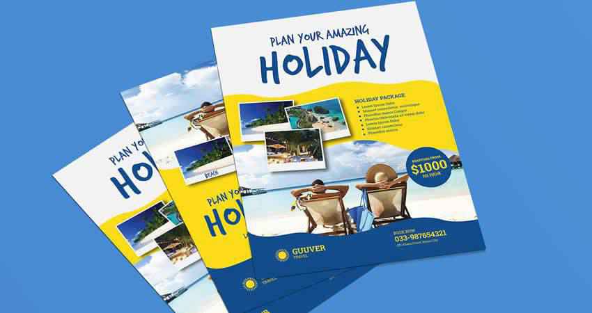 Plan Your Holiday Travel Flyer Template Photoshop PSD AI