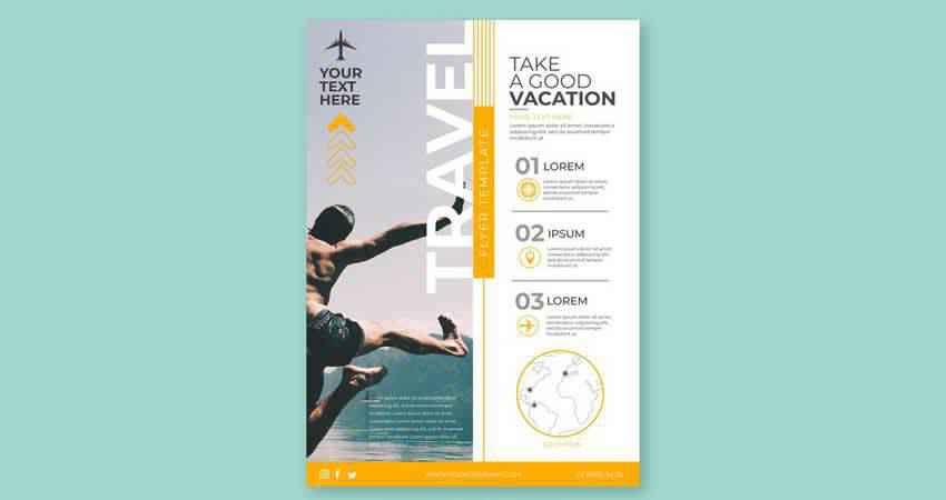 Good Vaction Vector Flyer Template Illustrator EPS