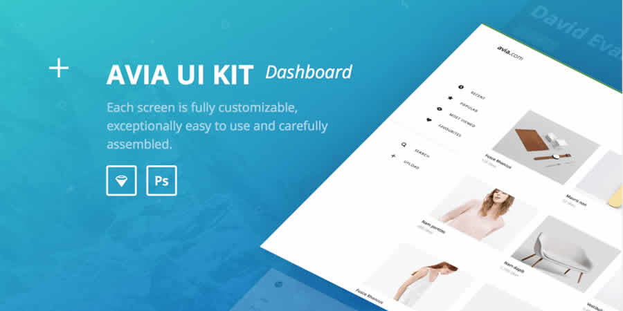 Avia Dashboard Free Web UI Kit Photoshop PSD