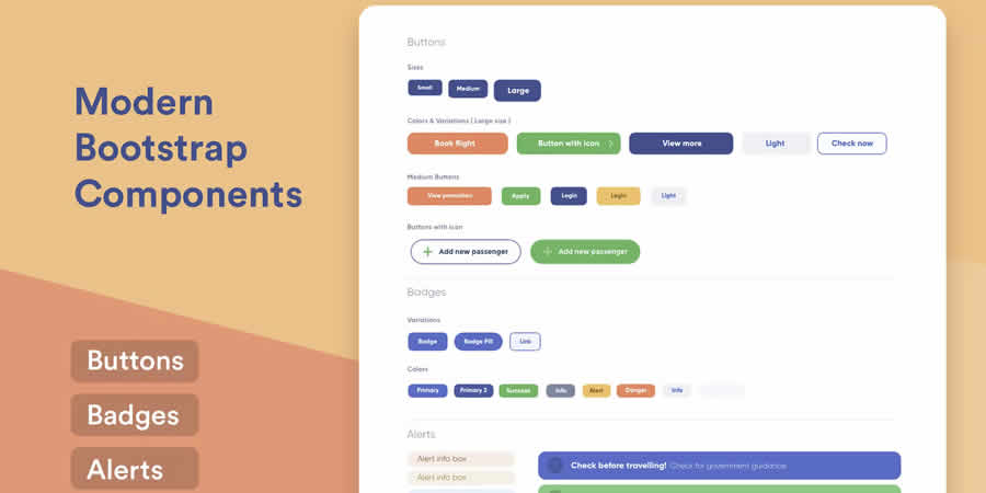 Modern Bootstrap UI Components Web UI Kit Adobe XD
