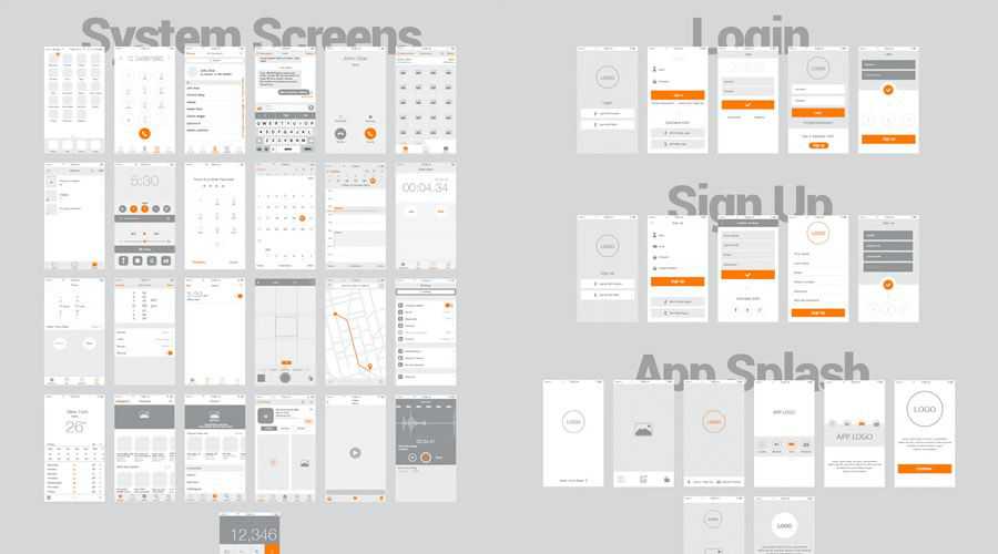 Sketchy iOS  free wireframe template