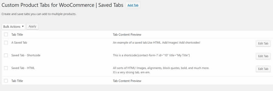 Custom Product Tabs for WooCommerce