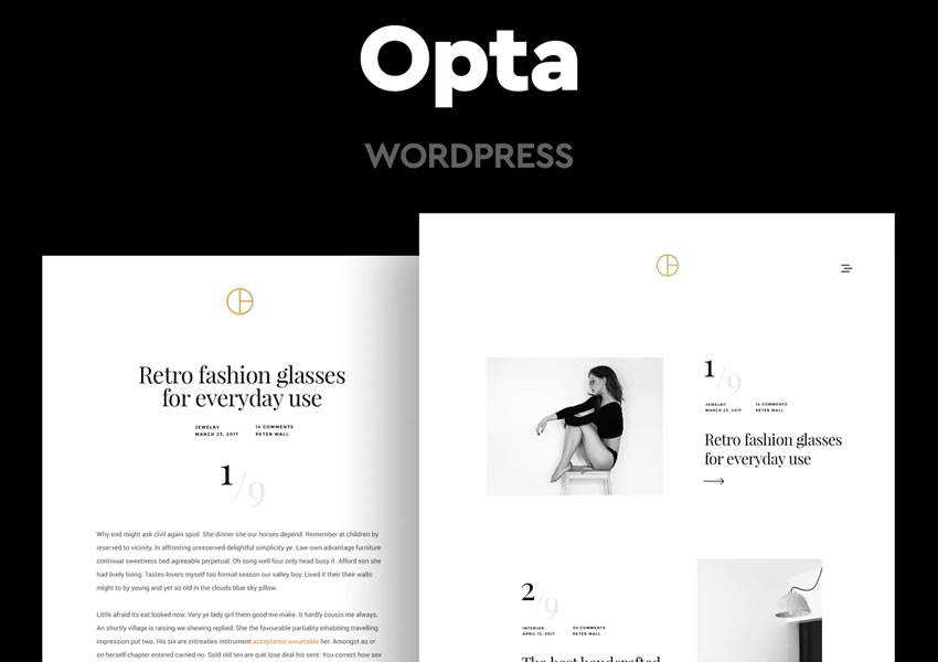 Opta Minimal wordpress theme template blog writer longform article