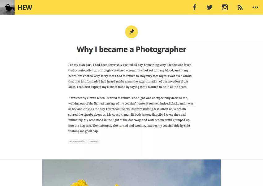 hew personal blogging free wordpress theme wp responsive template blog writer longform article