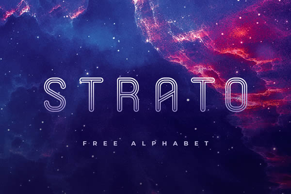 Strato Futuristic Outline Font Free