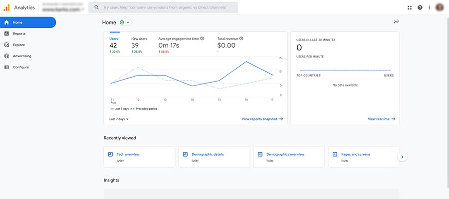 Google Analytics 4 features a less-cluttered interface.