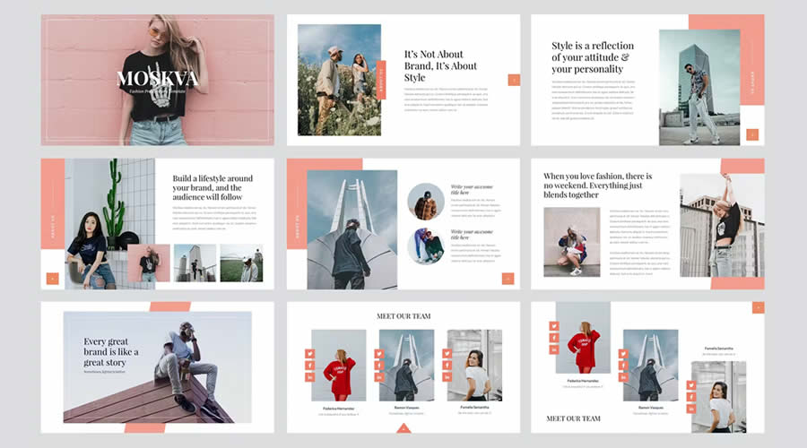 Moskva Fashion google slides theme presentation template