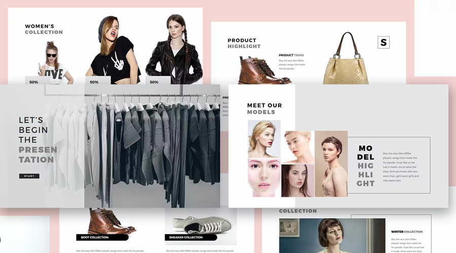 Fashion Lookbook google slides theme presentation template