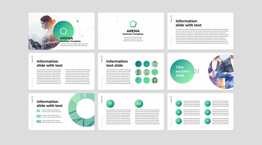 Arena Minimalist google slides theme presentation template free