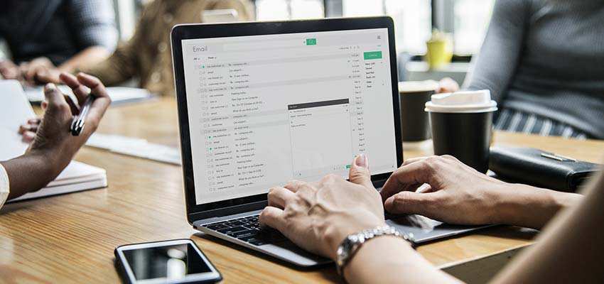 Woman checking email