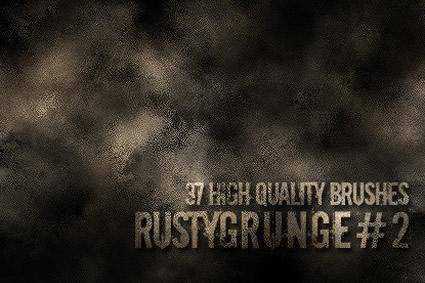 Rusty grunge distressed free photoshop brush pack set adobe