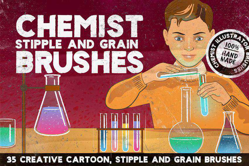 Chemist grunge distressed photoshop brush pack set adobe