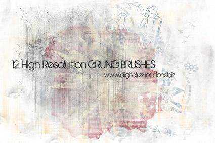 grunge distressed free photoshop brush pack set adobe