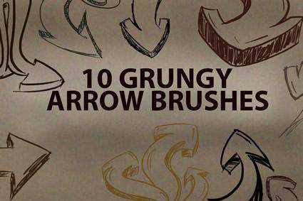 Arrow grunge distressed free photoshop brush pack set adobe