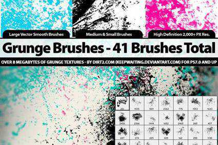 brushes grunge distressed free photoshop brush pack set adobe