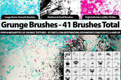 grunge distressed free photoshop brush pack set adobe