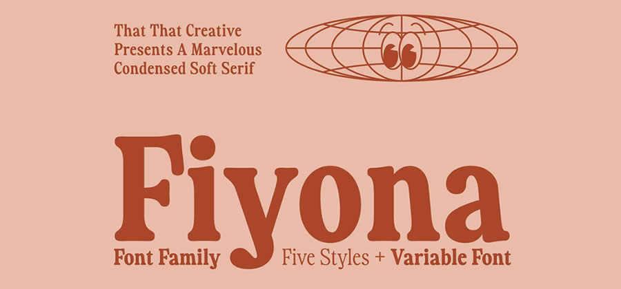 Fiona Retro Serif Heavy Bold Typeface Font Family