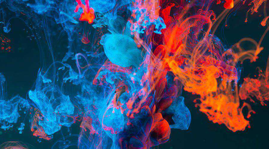 Blue & Orange Abstract Smoke desktop wallpaper hd 4k high-resolution