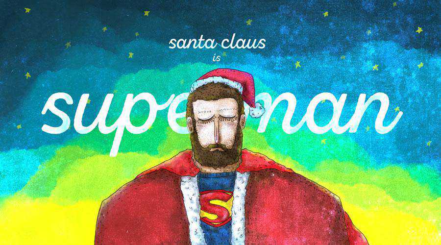 Santa Claus is Superman Ilustration christmas hd wallpaper desktop high-resolution background