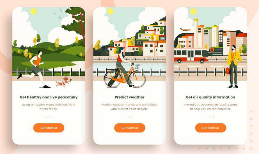 Onboarding Screen for Air Quality App by Erfan Rohmat Arif