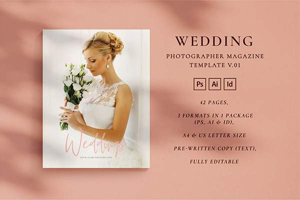 Wedding Photographer Magazine Templates for InDesign