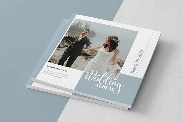 Clean Wedding Album Template for InDesign