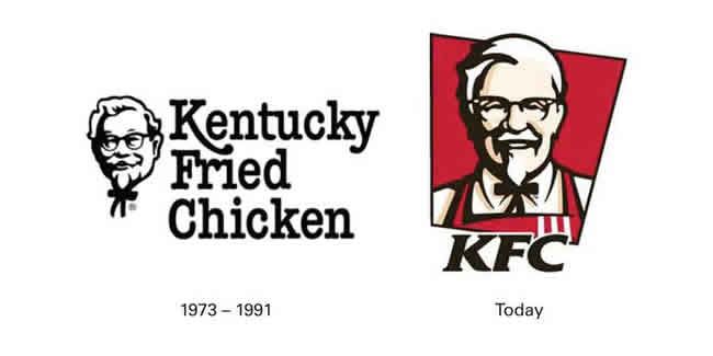 Kentucky Fried Chicken logo brand change KFC