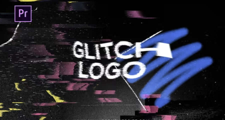 Glitch Distortion Logo Intro Premiere Pro Template