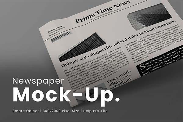 Newspaper Mockup Photoshop Template