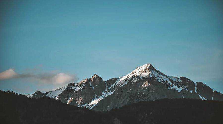 Snow-top Mountain Under Clear Sky minimal minimalistic desktop wallpaper hd 4k high-resolution