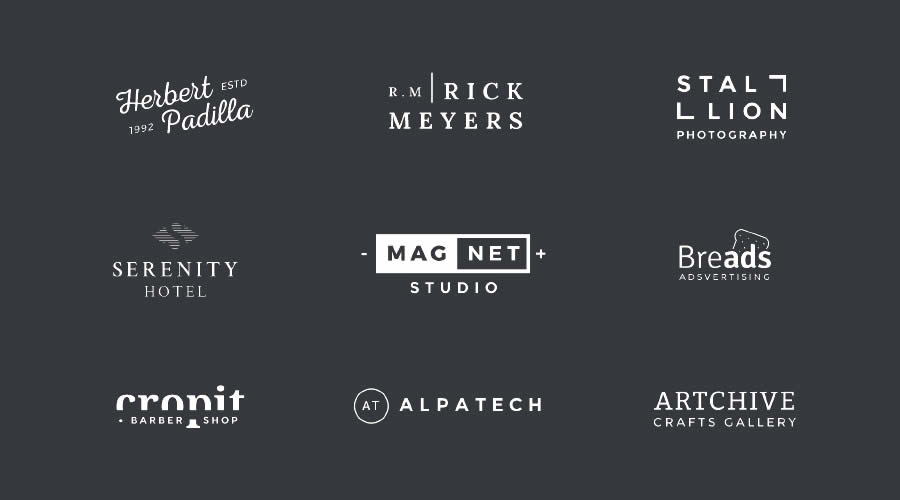 15 minimal psd photoshop free logo template brand collection pack