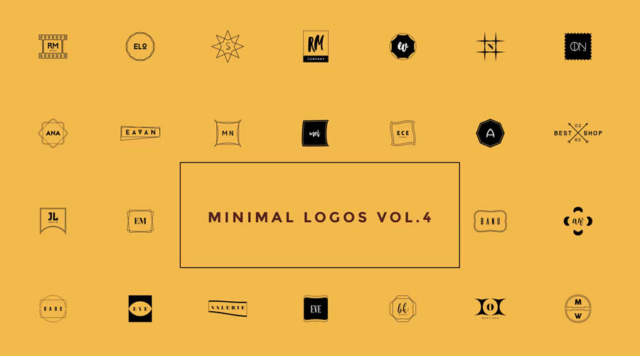 50 minimal ai illustrator psd photoshop logo template brand collection pack