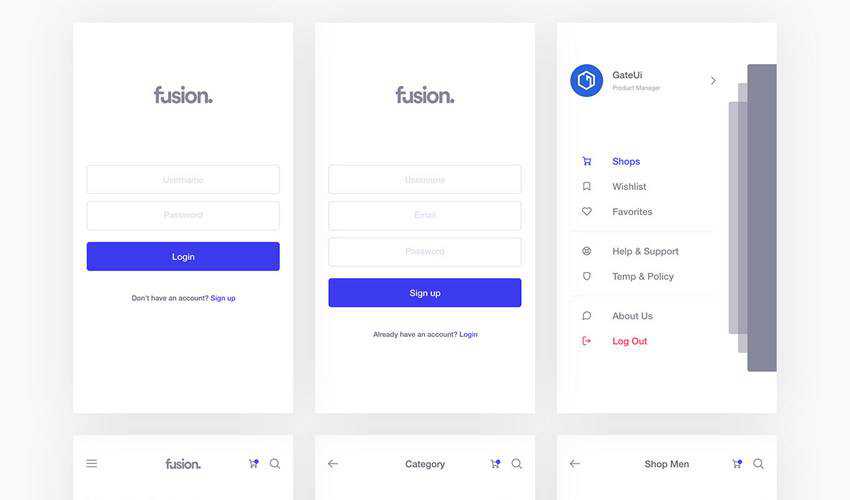 fusion sketch mobile app ui kit sketch ux format free design creative sketch.app