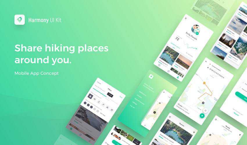 Harmony sketch mobile app ui kit sketch ux format free design creative sketch.app