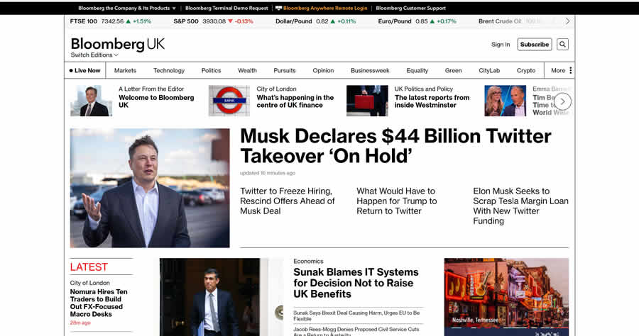 Bloomberg magazine web design layout newspaper inspiration