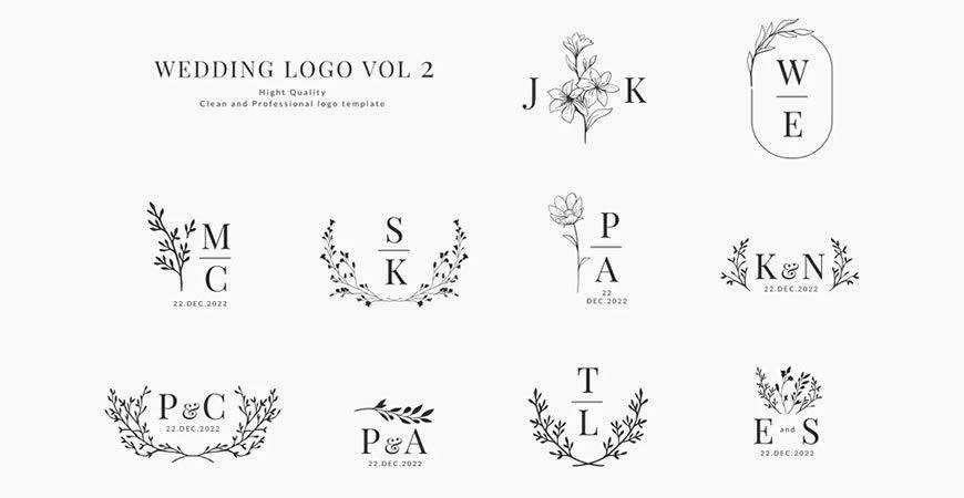 Monogram Wedding Logo Templates